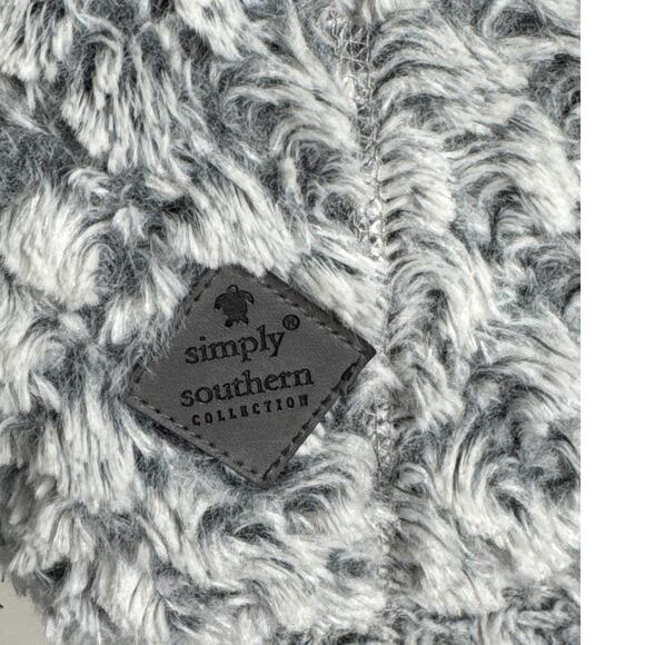 Simply Southern Fuzzy Quarter Zip Sherpa Pullover Gray Size M - Picture 7 of 8